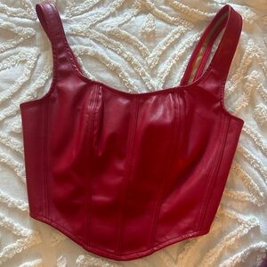 leather red corset